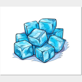 Blue ice cubes Posters and Art